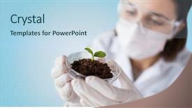  Presentation with soil biology - Cool new PPT layouts with science biology ecology research backdrop and a sky blue colored foreground