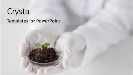  Presentation with soil science - Presentation design featuring science biology ecology research background and a light gray colored foreground