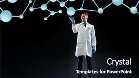  Presentation with medical biology - PPT theme having science biology and people concept background and a wine colored foreground