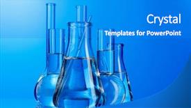  Presentation with glassware - Beautiful presentation featuring science blue - laboratory glassware backdrop and a gray colored foreground
