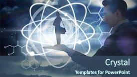  Presentation with tornado - Amazing slides having attractive student holding books and her bag held by giant businessman while standing against stormy sky with tornado over landscape backdrop and a ocean colored foreground