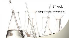  Presentation with glassware - Presentation featuring different laboratory glassware with water and empty with reflection isolated on white background and a white colored foreground