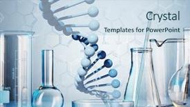  Presentation with glassware - PPT layouts having science chemistry - laboratory glassware on color background background and a sky blue colored foreground