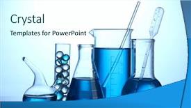  Presentation with test tubes - Audience pleasing slide set consisting of science chemistry - test-tubes with blue liquid backdrop and a cool aqua colored foreground