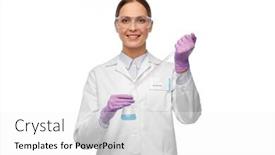  Presentation with pipette - Audience pleasing slide deck consisting of science-chemistry-and-people-concept backdrop and a white colored foreground