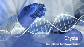  Presentation with petri dish - Presentation theme having science chemistry and people concept background and a ocean colored foreground