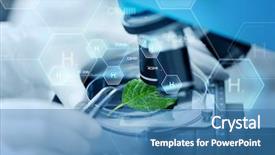  Presentation with chemistry formula - Colorful PPT theme enhanced with science chemistry biology and people backdrop and a teal colored foreground