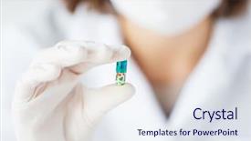  Presentation with female doctor - PPT layouts with science chemistry biology medicine background and a sky blue colored foreground