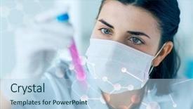  Presentation with clinical research - Cool new PPT theme with science chemistry biology medicine backdrop and a light blue colored foreground