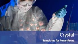  Presentation with clinical research - PPT theme featuring science chemistry biology medicine background and a ocean colored foreground