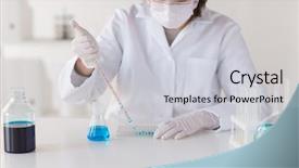  Presentation with clinical chemistry - Beautiful theme featuring science chemistry biology medicine backdrop and a light gray colored foreground