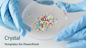  Presentation with petri dish - Cool new slide deck with science chemistry biology medicine backdrop and a sky blue colored foreground