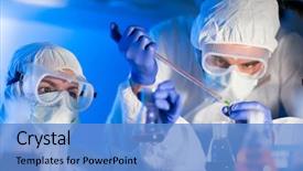  Presentation with clinical research - Slide set having science chemistry biology medicine background and a teal colored foreground