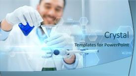  Presentation with funnel - Colorful presentation design enhanced with science chemistry biology medicine backdrop and a light blue colored foreground
