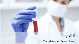  Presentation with test tube laboratory - Cool new theme with science chemistry biology medicine backdrop and a sky blue colored foreground