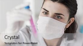  Presentation with clinical chemistry - Slide deck enhanced with science chemistry biology medicine background and a light gray colored foreground