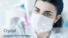  Presentation with test tube laboratory - Slide deck consisting of science chemistry biology medicine background and a sky blue colored foreground