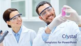  Presentation with clinical pharmacy - Slide set having science chemistry biology pharmacy background and a sky blue colored foreground