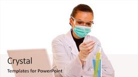  Presentation with chemistry - Presentation theme having science chemistry classes background and a  colored foreground