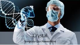  Presentation with dna molecule - Theme enhanced with science chemistry research and people background and a light blue colored foreground