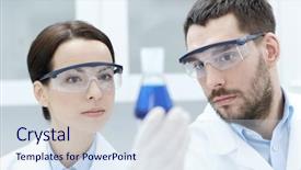  Presentation with clinical research - Theme having science chemistry research biology background and a sky blue colored foreground