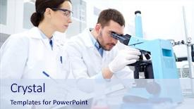  Presentation with clinical chemistry - Amazing PPT theme having science chemistry technology biology backdrop and a sky blue colored foreground