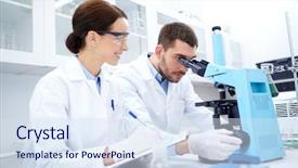  Presentation with clinical research - Amazing theme having science chemistry technology biology backdrop and a sky blue colored foreground