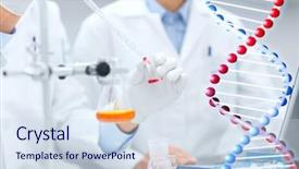  Presentation with test tube laboratory - Cool new PPT layouts with science chemistry technology biology backdrop and a sky blue colored foreground