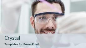  Presentation with clinical chemistry - PPT theme with science chemistry technology biology background and a sky blue colored foreground