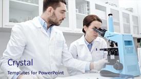  Presentation with clinical research - PPT theme consisting of reagents - science chemistry technology biology background and a sky blue colored foreground