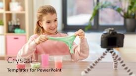  Presentation with blog - Slide deck consisting of science-childhood-and-blogging-concept background and a coral colored foreground