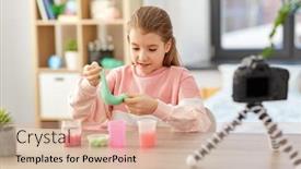  Presentation with blog - Amazing theme having science-childhood-and-blogging-concept backdrop and a lemonade colored foreground