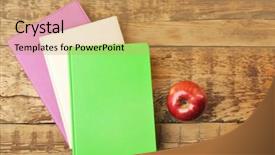  Presentation with club - Beautiful slides featuring science club - books and apple on wooden backdrop and a yellow colored foreground