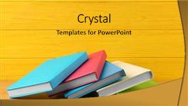  Presentation with club - Presentation theme with science club - books on wooden background background and a  colored foreground