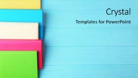  Presentation with club - PPT theme enhanced with science club - colorful notebooks on wooden background background and a arctic colored foreground