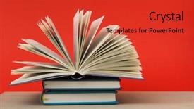  Presentation with pages of magic book - Cool new theme with science club - hardback books diary fanned pages backdrop and a red colored foreground