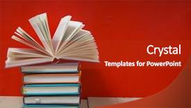  Presentation with book pages turning - PPT theme consisting of science club - hardback books diary fanned pages background and a crimson colored foreground