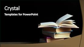  Presentation with pile - Audience pleasing presentation theme consisting of science collage - pile of different books backdrop and a black colored foreground