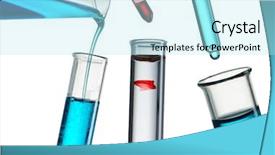  Presentation with reagent - Amazing slide set having science collage - pouring reagent into test tube backdrop and a arctic colored foreground