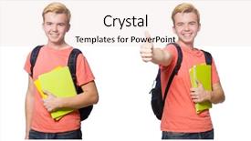  Presentation with young college student diagnosis of chlamydia - Cool new presentation with science collage - young student isolated on white backdrop and a  colored foreground