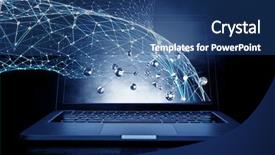  Presentation with networking - PPT theme having science company - concept of global networking background and a ocean colored foreground