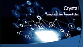  Presentation with networking - Slides featuring science company - concept of global networking background and a navy blue colored foreground