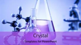  Presentation with laboratory chemical - Cool new presentation theme with science concept chemical laboratory glassware backdrop and a light blue colored foreground