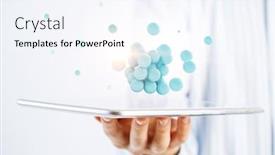  Presentation with science - Beautiful presentation theme featuring science-concept-with-sphere-model backdrop and a sky blue colored foreground