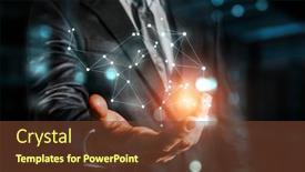  Presentation with science - Theme consisting of science-concept-with-sphere-model background and a tawny brown colored foreground