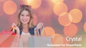  Presentation with colored parachute woman - Audience pleasing slides consisting of smiling woman with multi color backdrop and a coral colored foreground