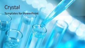  Presentation with pipette - Theme having science drop - pipette dropping a sample background and a arctic colored foreground
