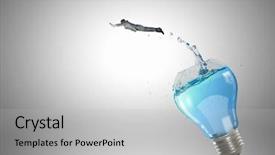  Presentation with light bulb or lightbulb - PPT theme enhanced with conceptual image with light bulb background and a light gray colored foreground