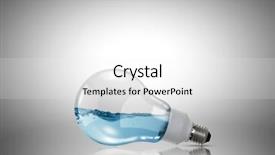  Presentation with clear water - PPT theme enhanced with conceptual image with light bulb filled with clear water background and a white colored foreground