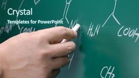  Presentation with chemical - Cool new PPT theme with molecular oxygen - hand writes a chemical formula backdrop and a ocean colored foreground